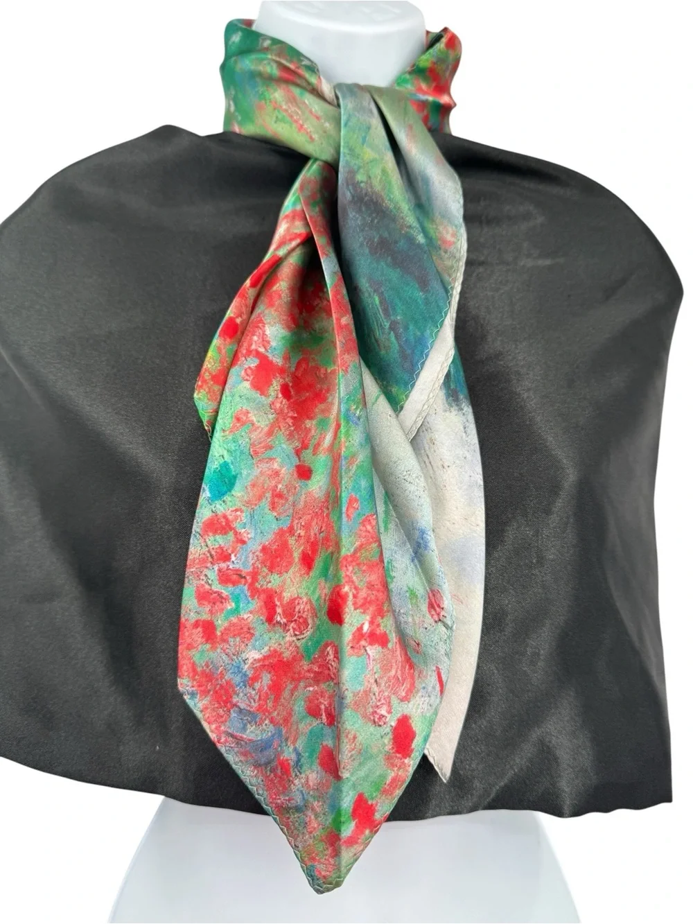 Museum Of Fine Arts Boston 100% Silk Scarf Poppy Field Hollow 27X27
